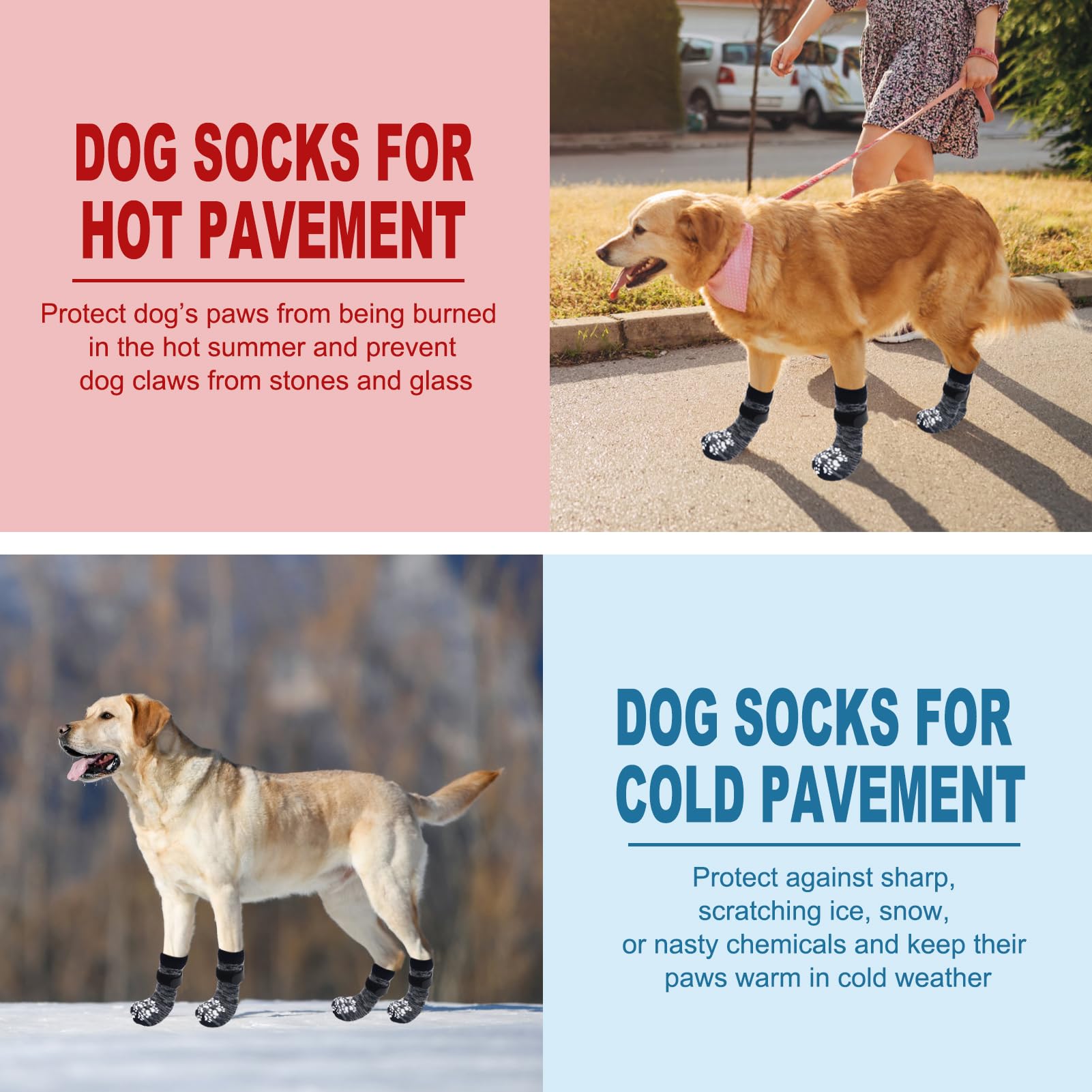 EXPAWLORER calcetines para perro adecuados para uso interior y exterior.