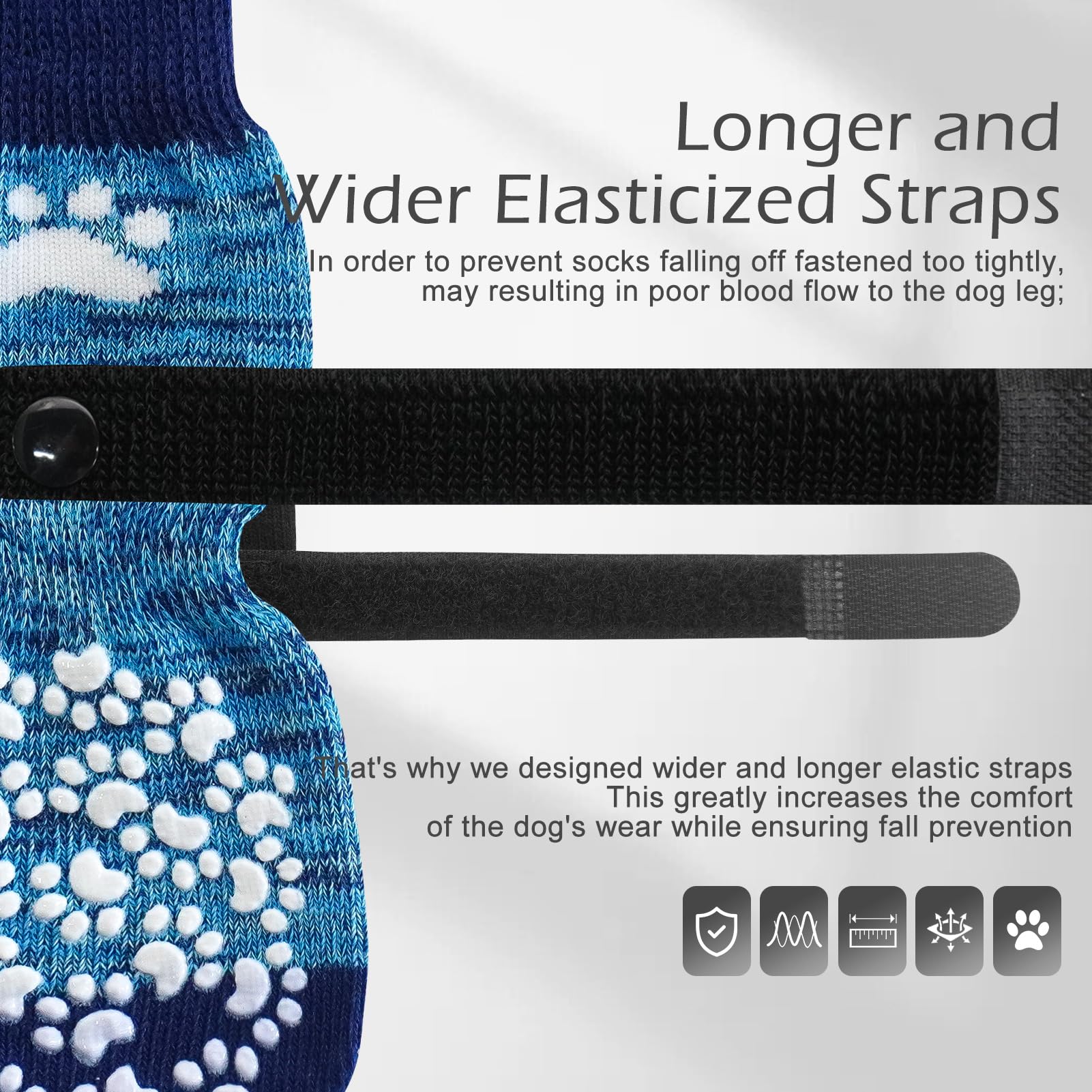 EXPAWLORER calcetines para perros con ajuste elástico amplio previenen deslizamientos.