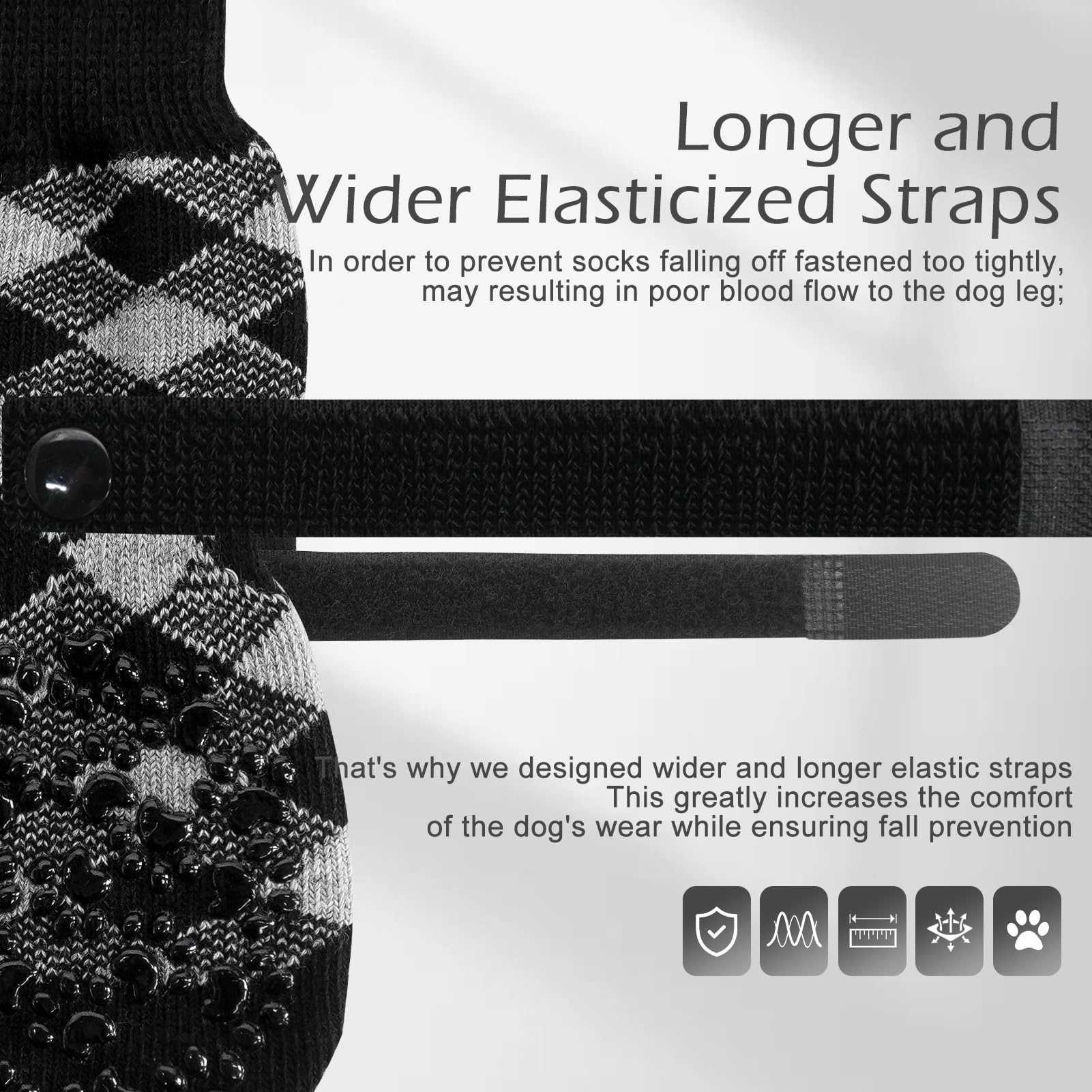 EXPAWLORER calcetines para perros: ajuste elástico que facilita colocarlos.