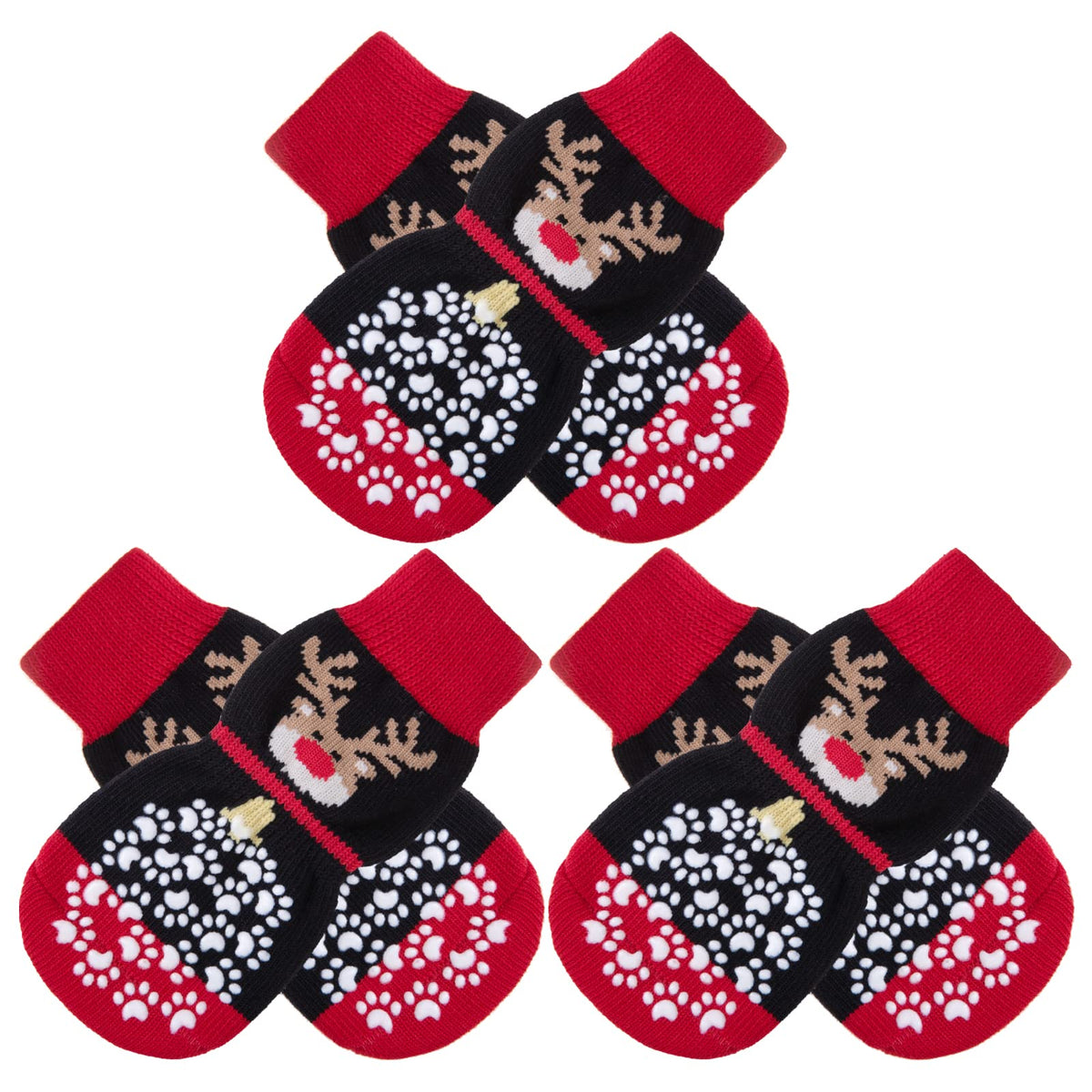 Calcetines para perros EXPAWLORER con agarre antideslizante para interiores.