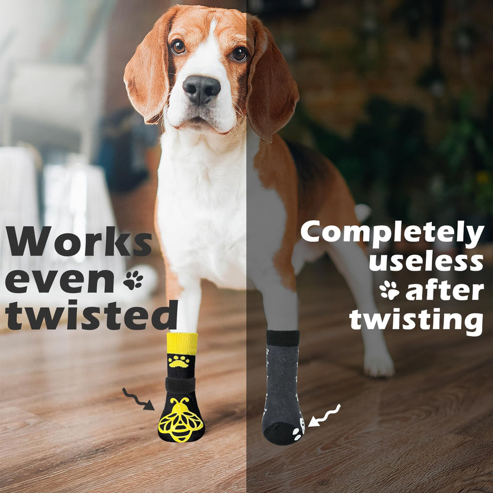 EXPAWLORER calcetines brindan tracción en pavimentos de madera para perros.