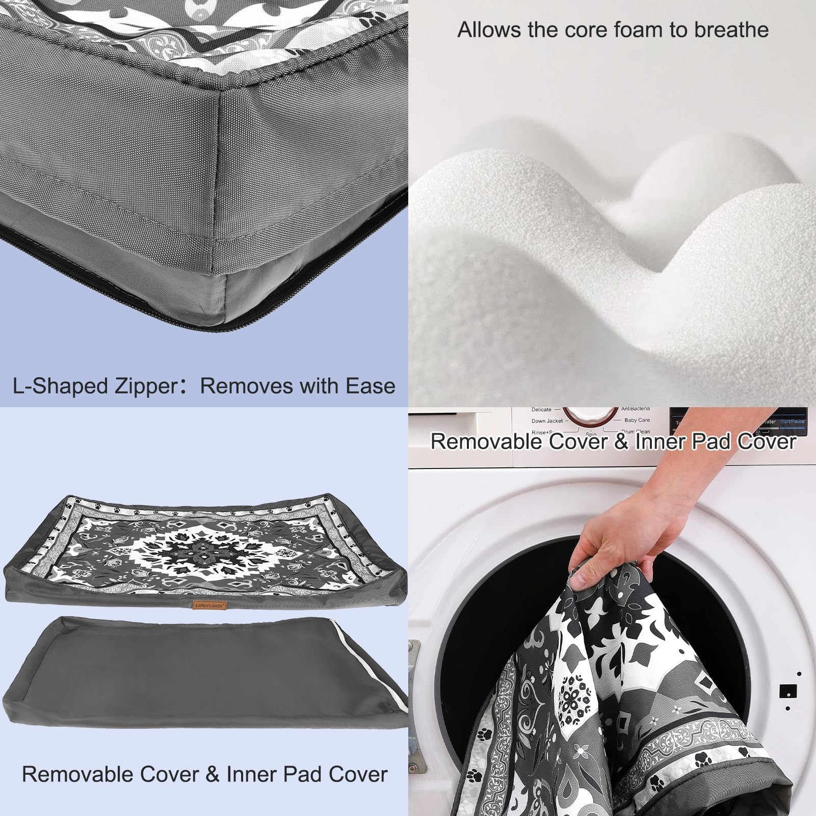 EXPAWLORER asideros para transportar la cama con facilidad.