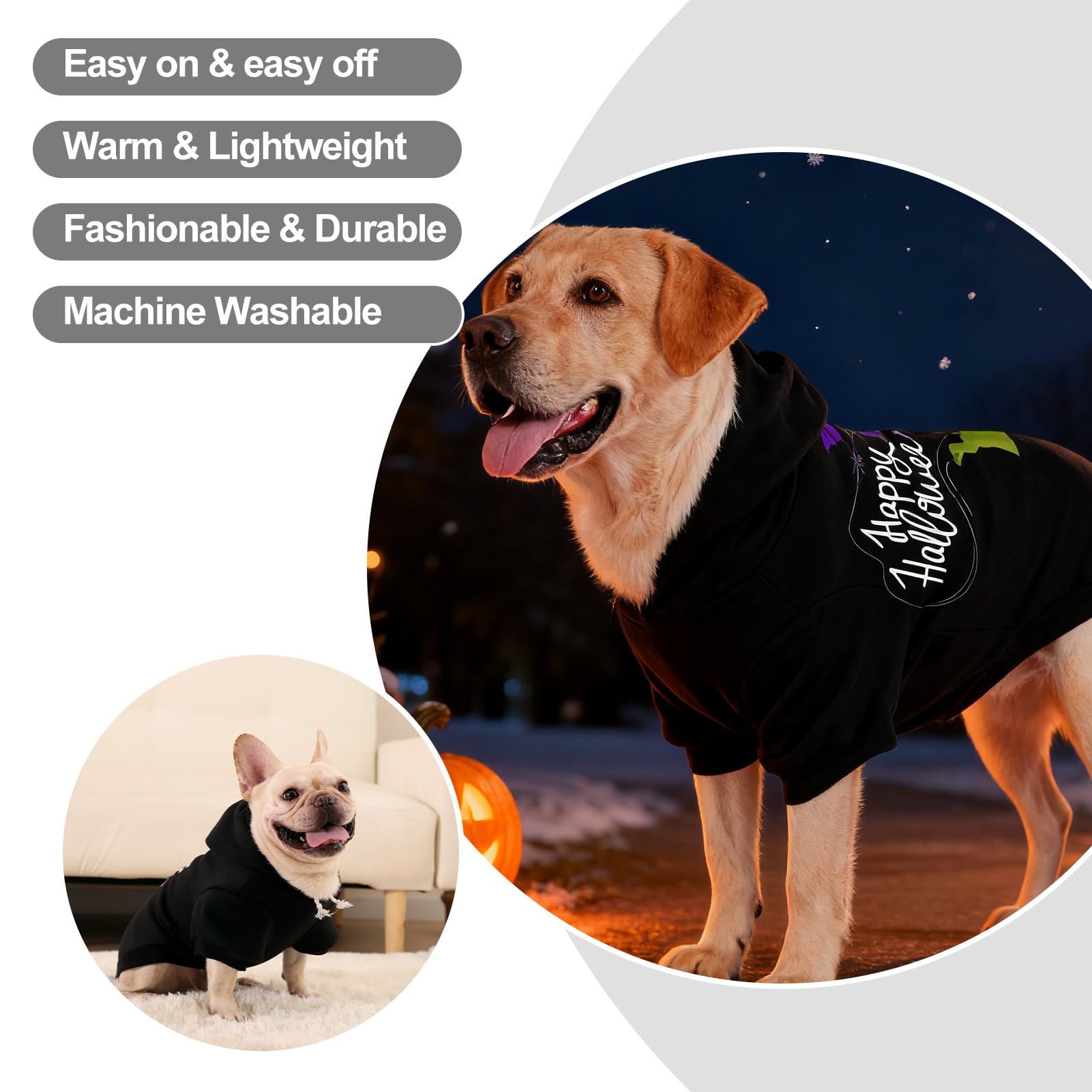 EXPAWLORER cazadora perro estampado Halloween, look festivo para ocasiones especiales.
