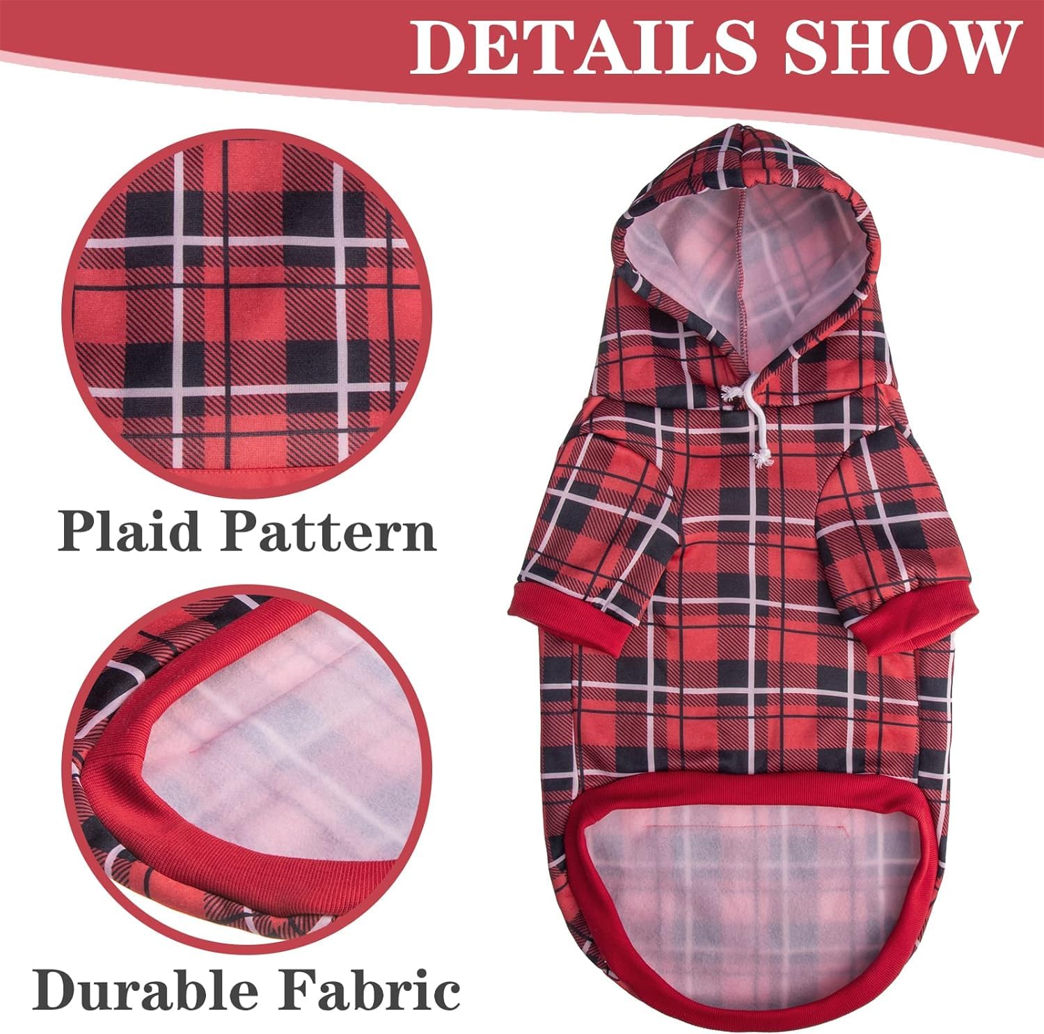 EXPAWLORER chaqueta para perro cuadros patrón tartán: toque elegante para ocasiones.
