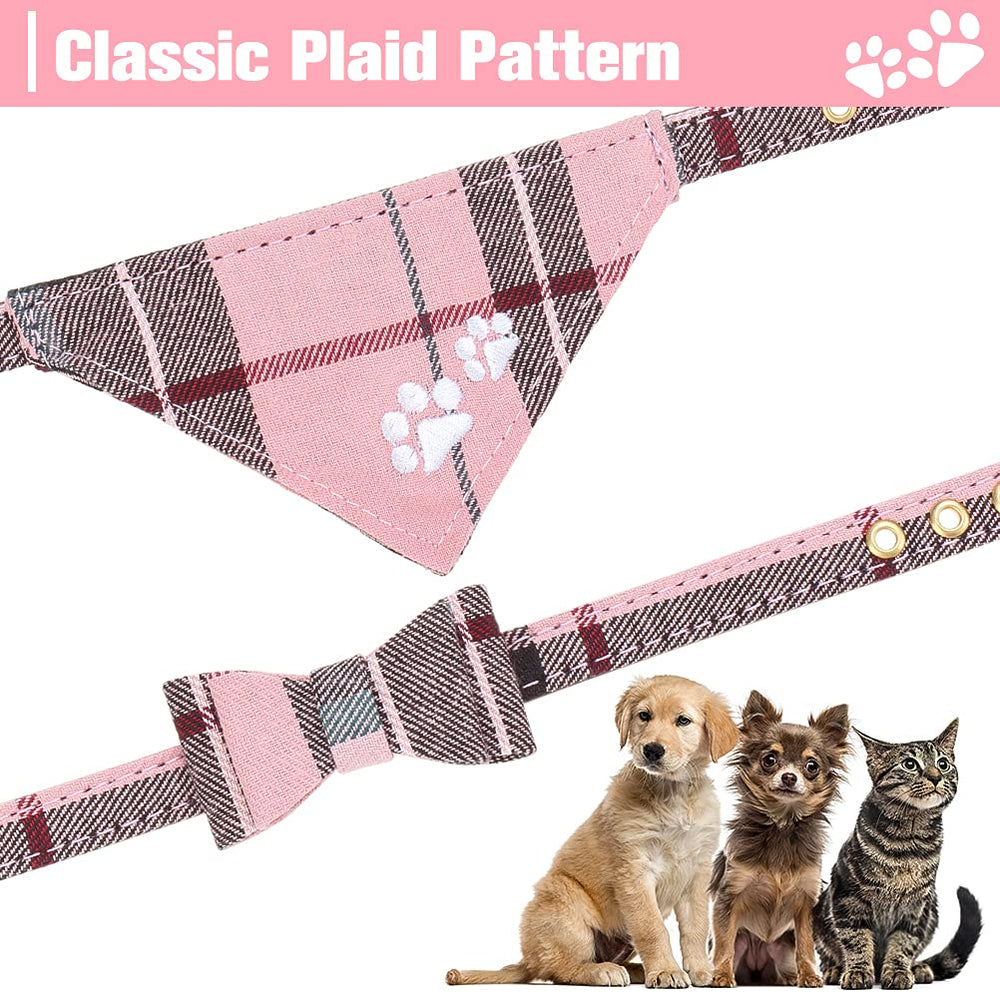 EXPAWLORER collar bandana con lazo rosa, dos estilos para looks divertidos.