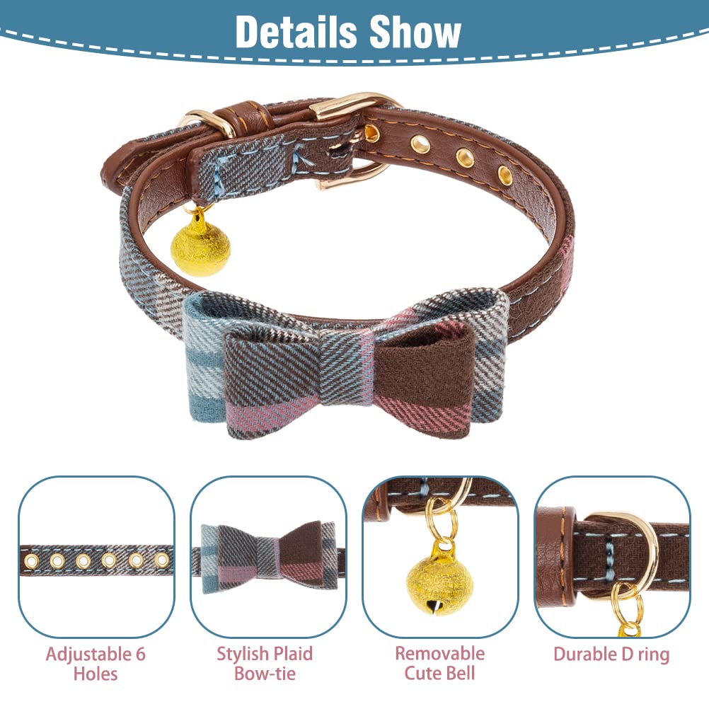 EXPAWLORER collar bandana cuadritos azul, estilo divertido y cómodo para mascotas.