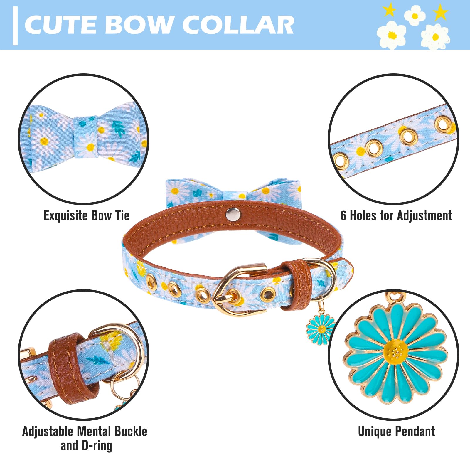 EXPAWLORER collar-bandana daisy, diseño fresco para salidas diarias