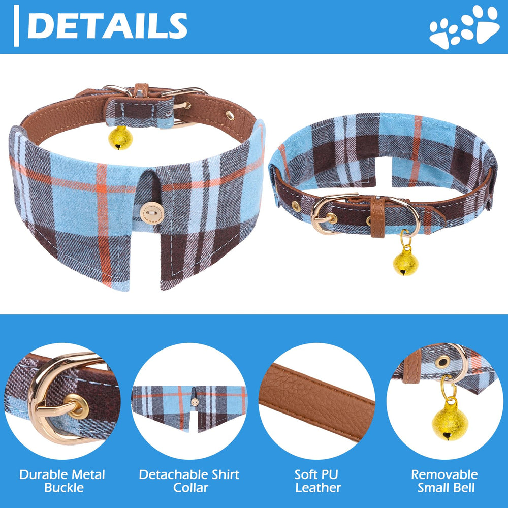 EXPAWLORER collar-bandana para perrito con patrón de cuadros azul, estilo diario