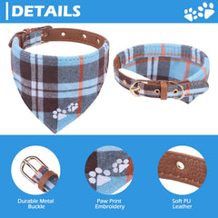 EXPAWLORER collar con pañuelo cuadros diseño atractivo para mascotas