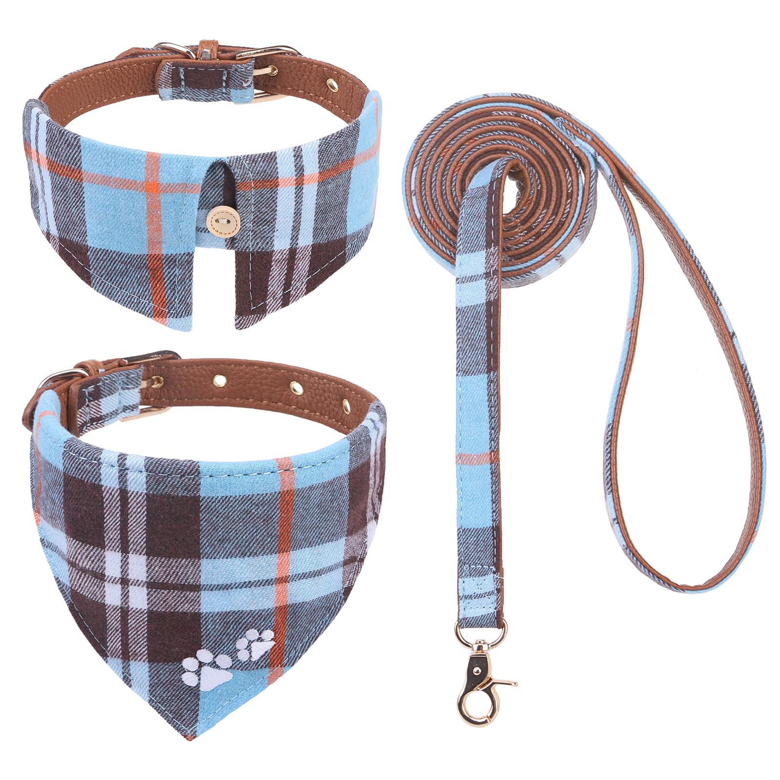 EXPAWLORER collar cuadros mediano para paseos diarios con estilo
