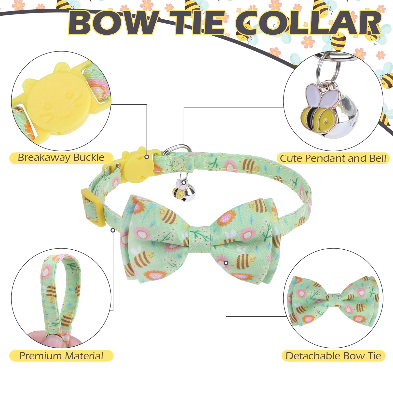 EXPAWLORER collar gato bandana desmontable ideal para fotos de primavera