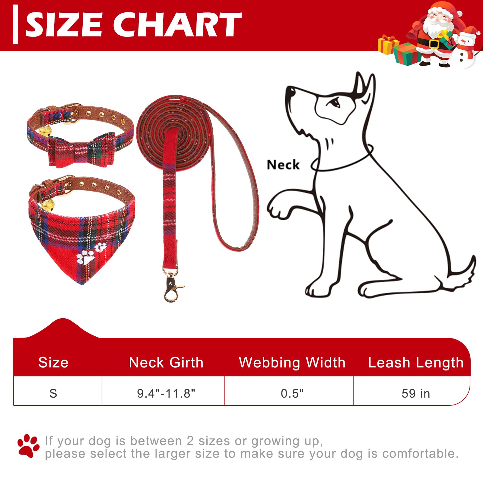EXPAWLORER collar navidad lazo para un look festivo y cómodo durante el paseo