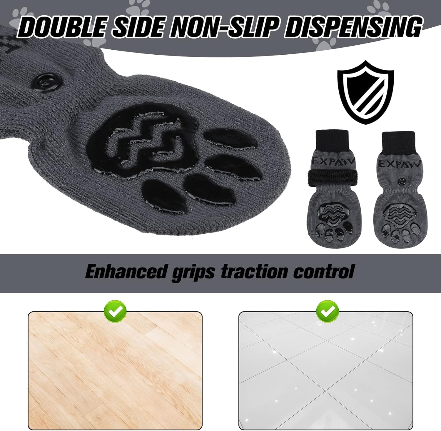 EXPAWLORER diseño anti-caída con tiras ajustables para un ajuste seguro.