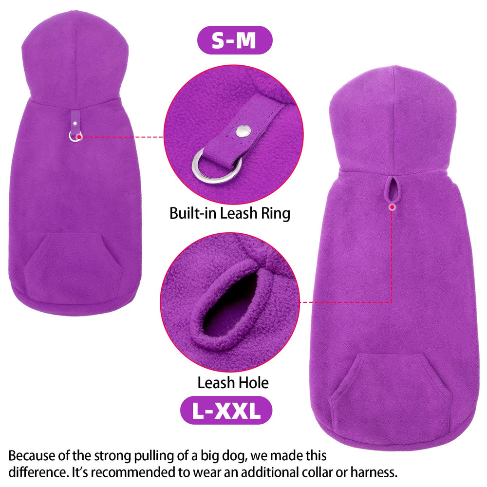 EXPAWLORER suéter con capucha para perros, agujero para correa talla grande, paseo seguro