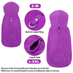 EXPAWLORER suéter con capucha para perros, agujero para correa talla grande, paseo seguro