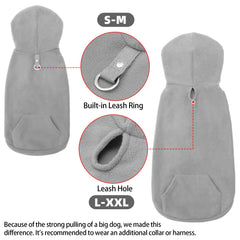 EXPAWLORER sudadera-perro con orificio para correa en talla grande.