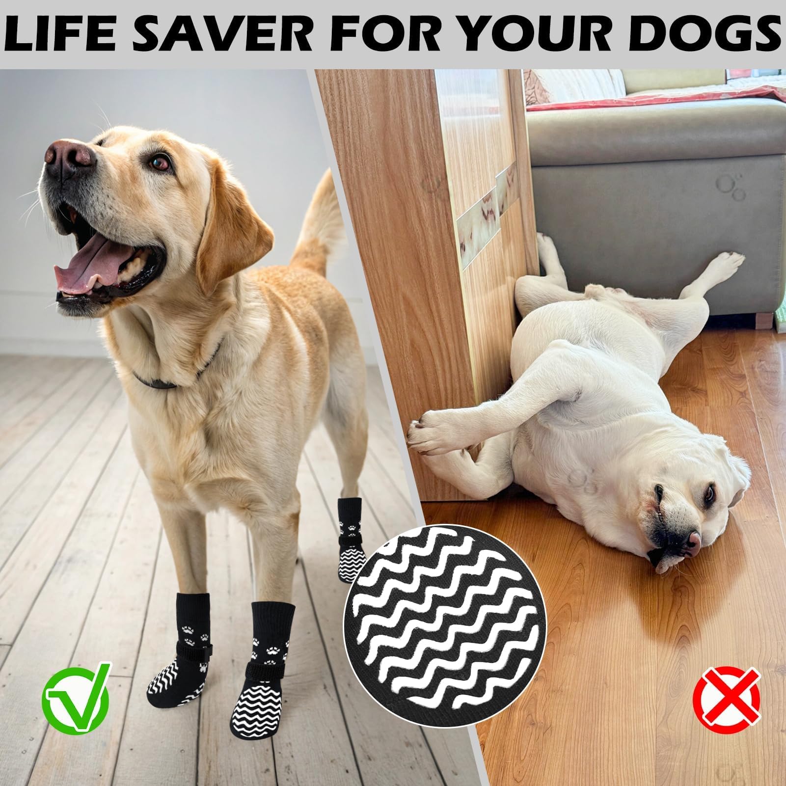 EXPAWLORER conjunto 6 calcetines y correas desmontables