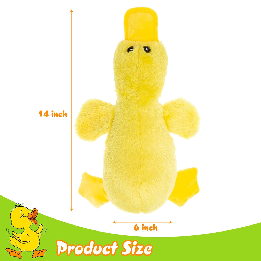 EXPAWLORER juguete peluche pato sonoro para cachorros, perfecto para mordidas suaves.