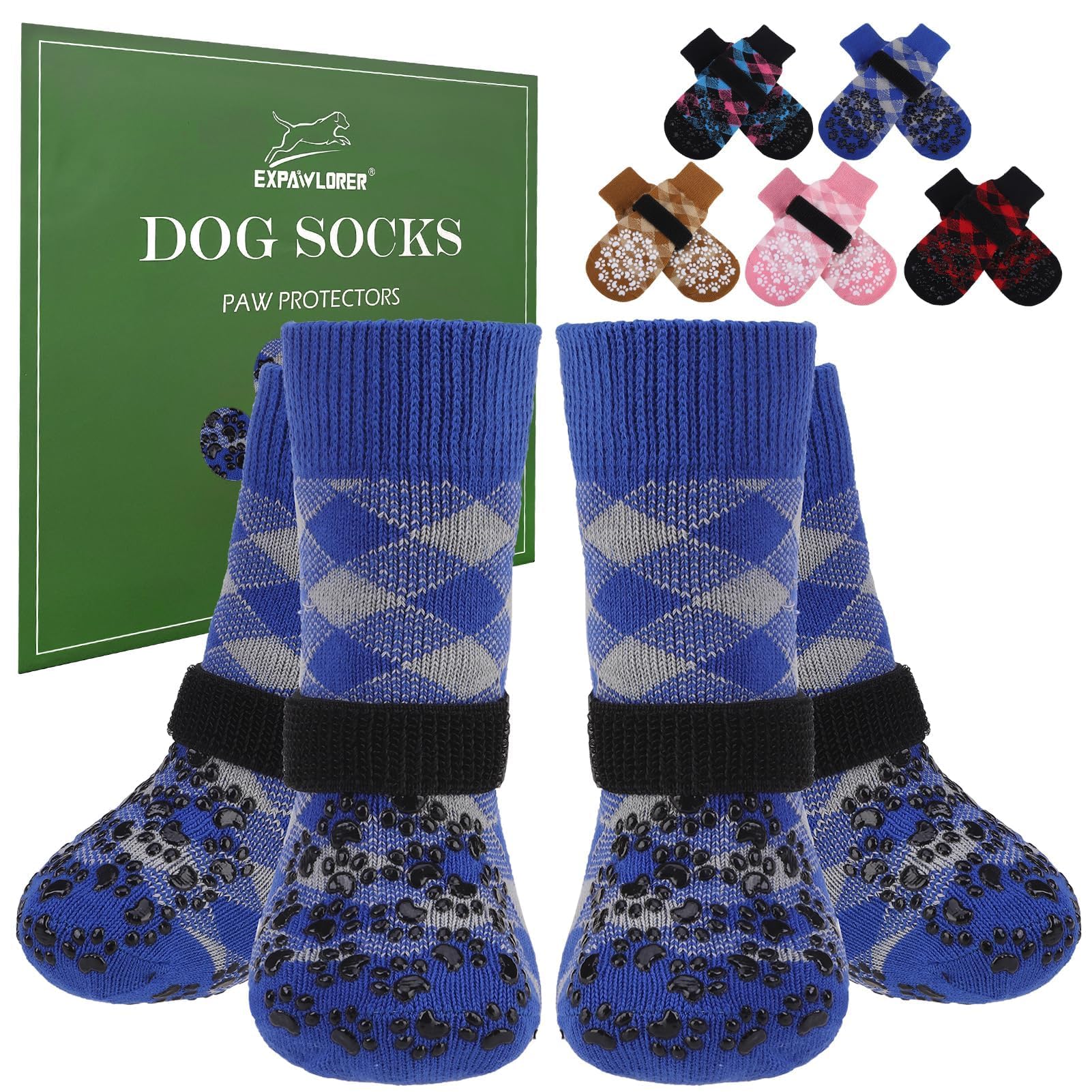 EXPAWLORER calcetines para perro, patas en invierno, protegen y mantienen movilidad
