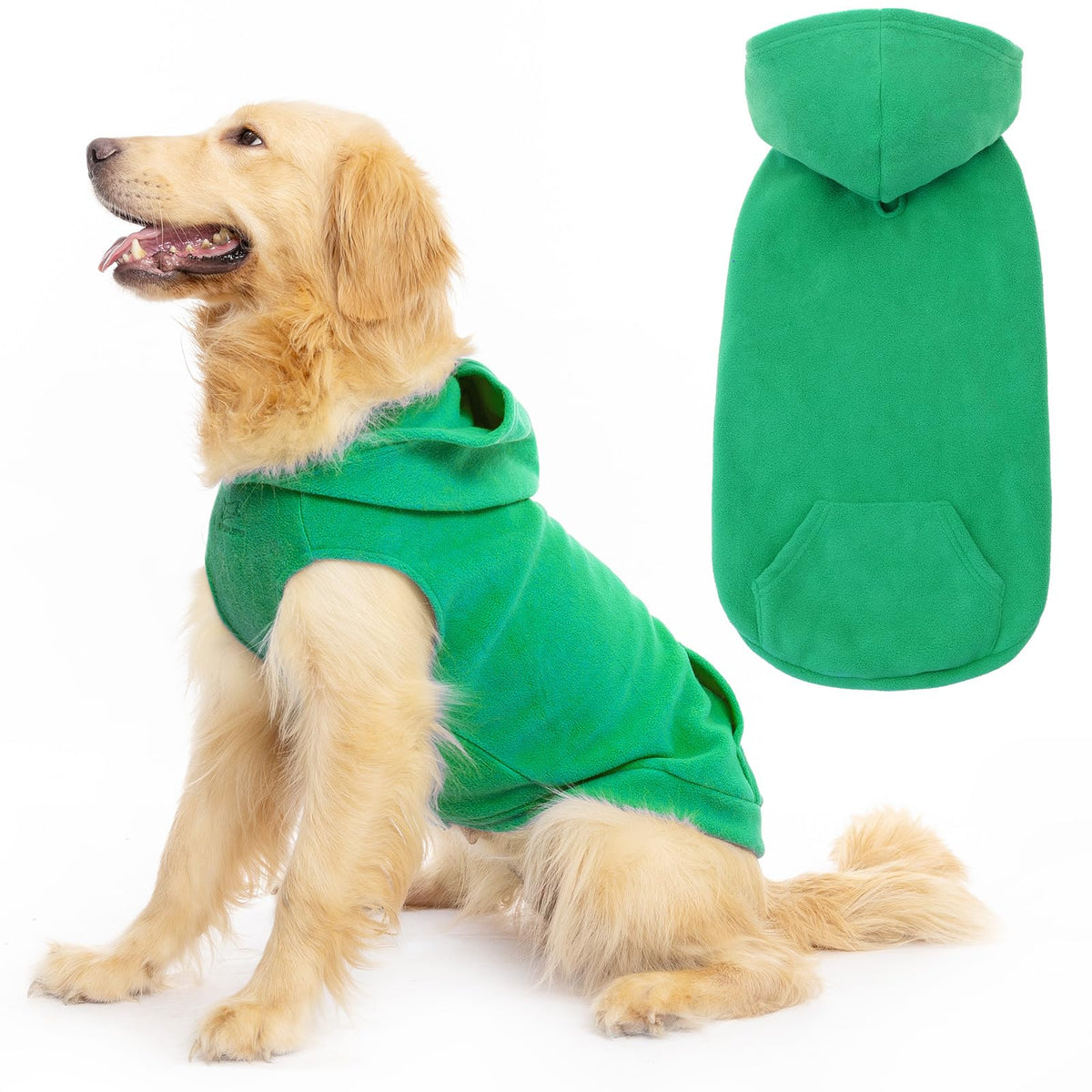 EXPAWLORER casaca capucha polar para perros, capucha suave para paseos fríos.