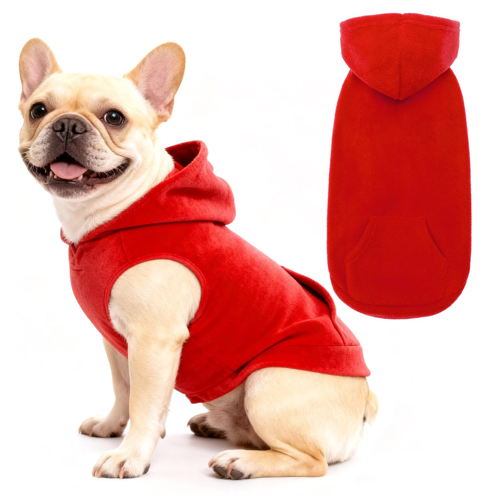 EXPAWLORER sudadera para perro con capucha, tejido polar suave para paseos fríos.