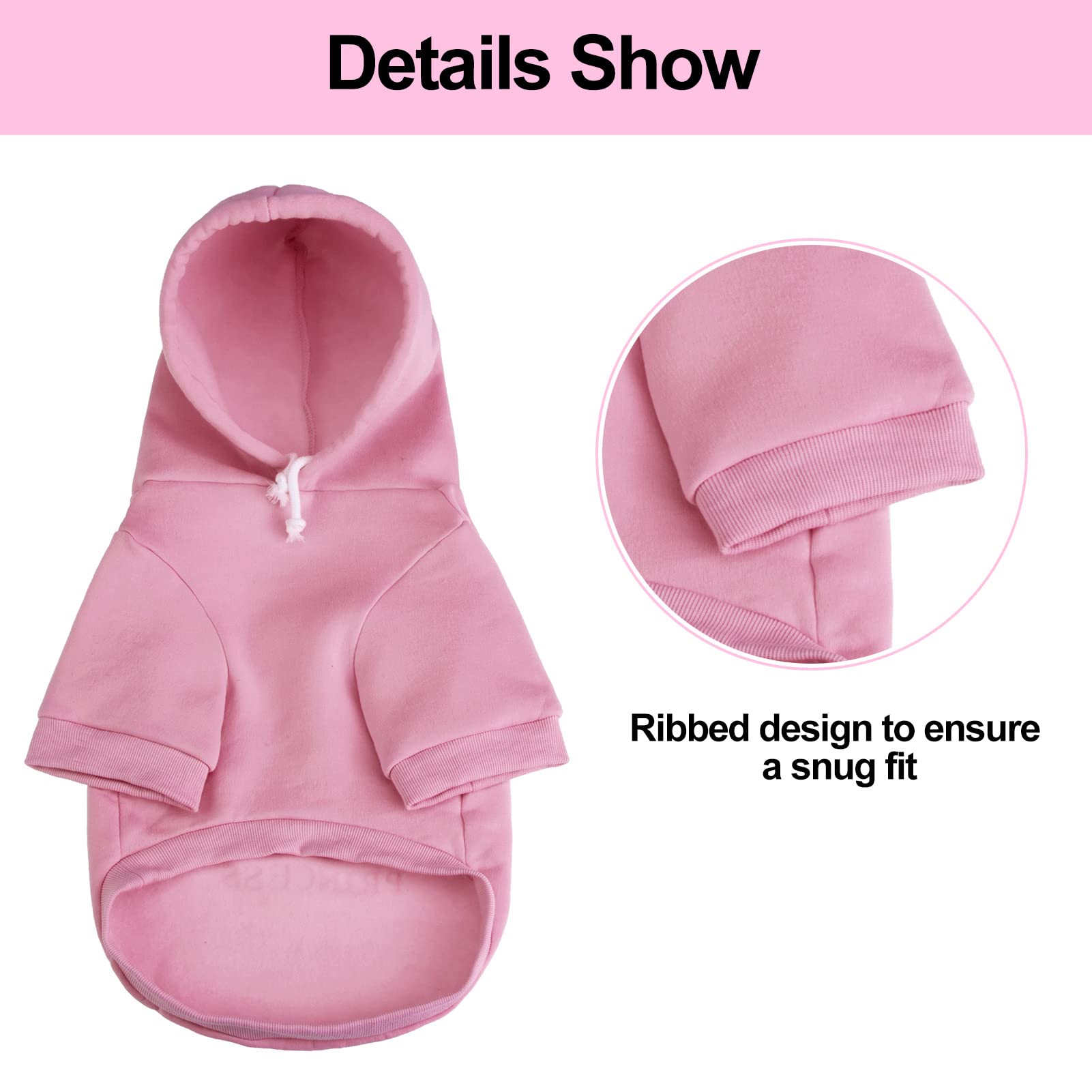 EXPAWLORER Princesa Sudadera para Perros y Gatos: puños ribeteados para ajuste más cómodo.