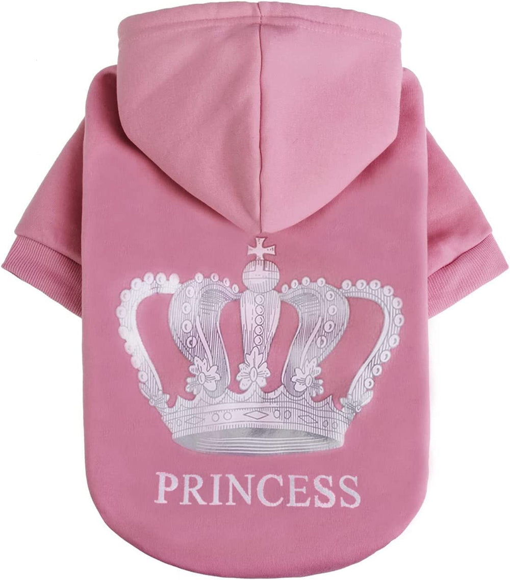 EXPAWLORER Princesa sudadera para perro, vista frontal, comodidad cálida.