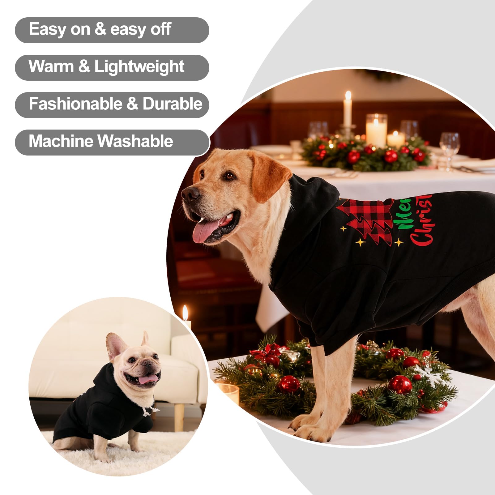 EXPAWLORER sudadera para perros, estampa navideña distintiva para destacar.
