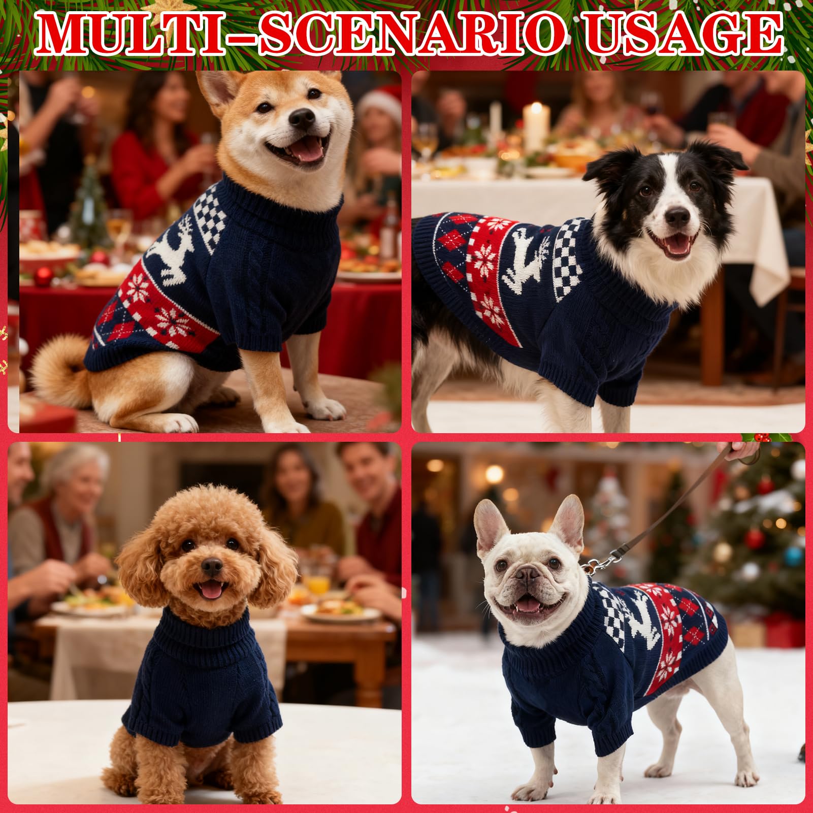 EXPAWLORER suéter para fiestas y fotos, versión azul