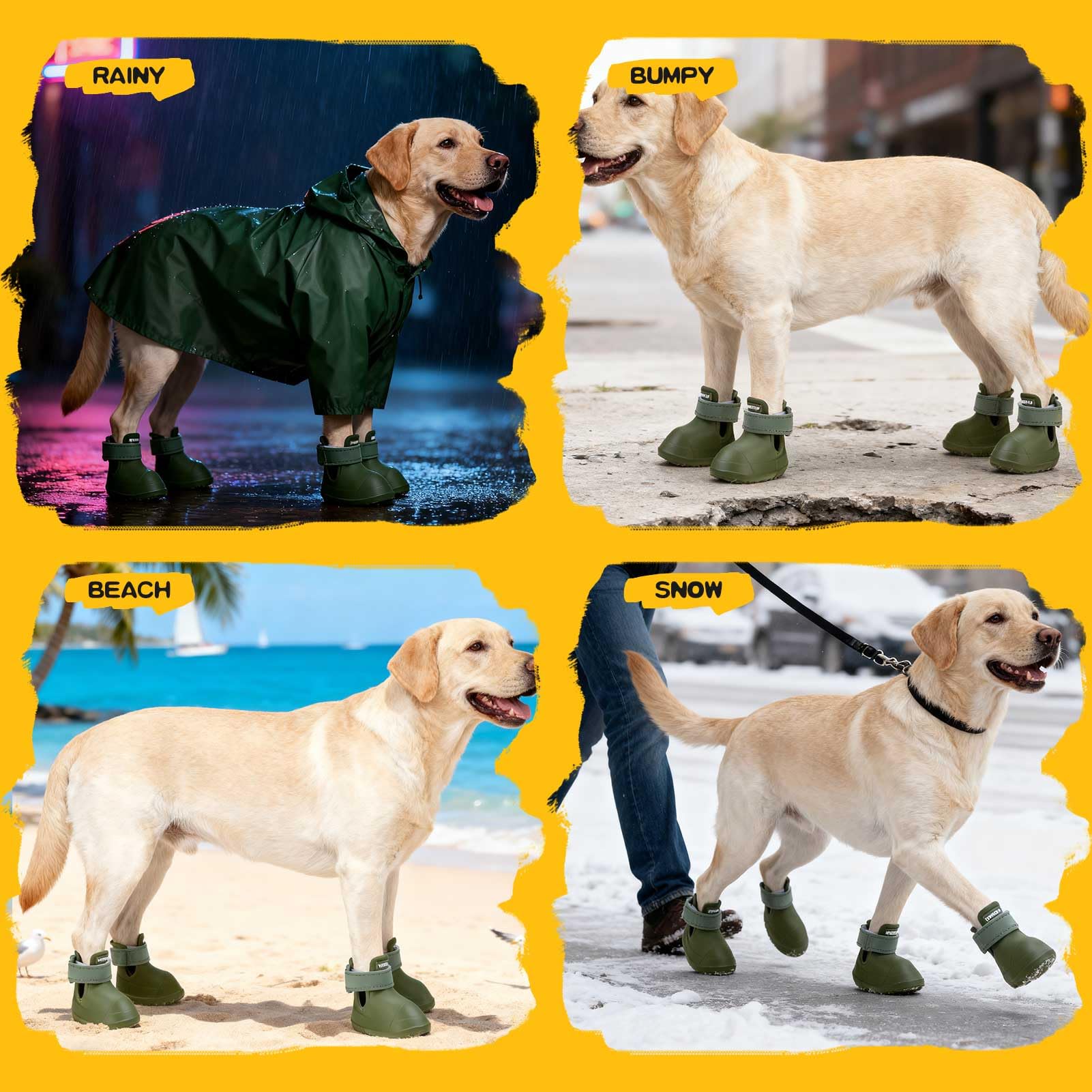 EXPAWLORER zapatos para perros fáciles de limpiar tras salidas al exterior.