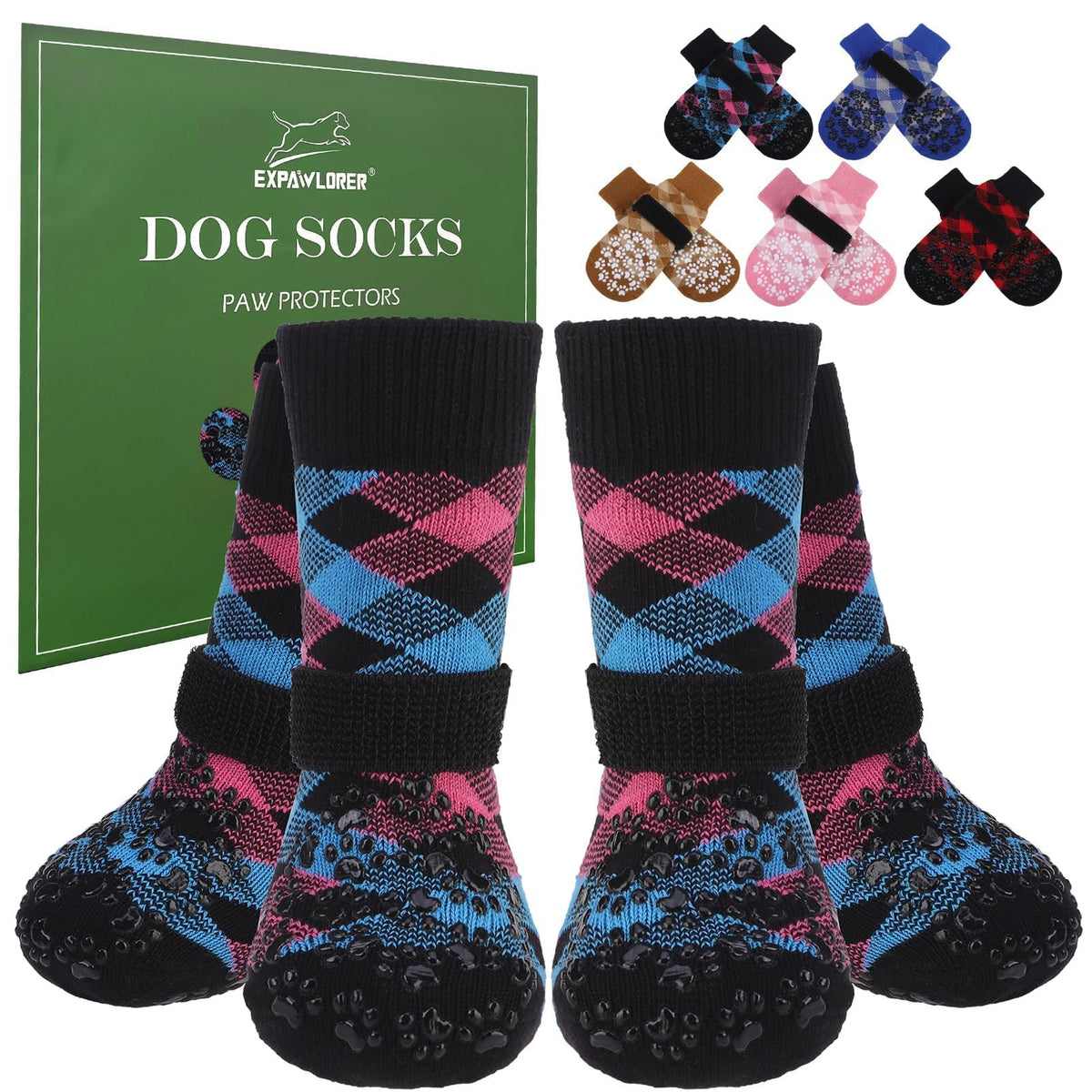 Calcetines EXPawlover para patas: antideslizantes y seguros para suelos de madera.