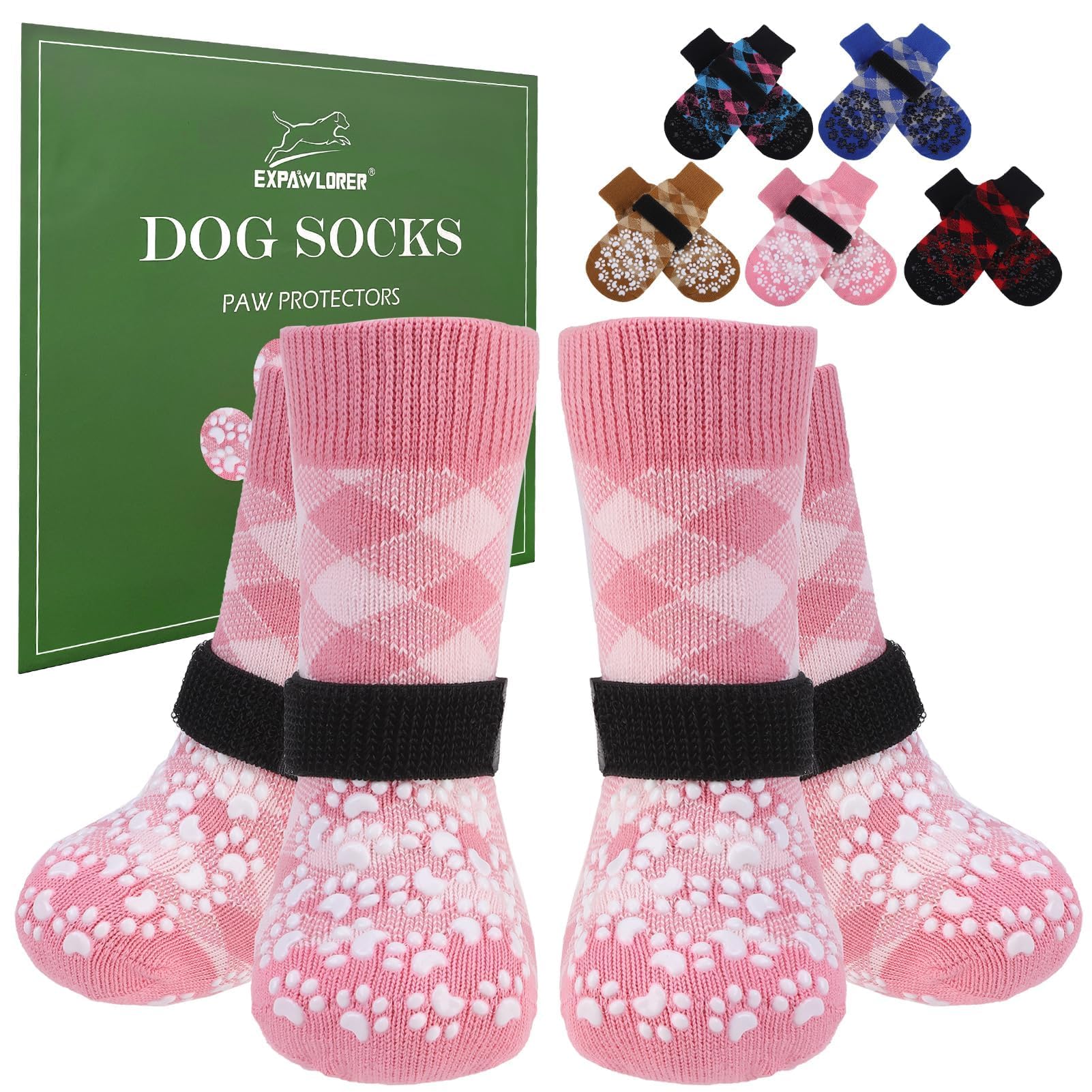 EXPAWLORER calcetines antideslizantes para patas de perro en invierno