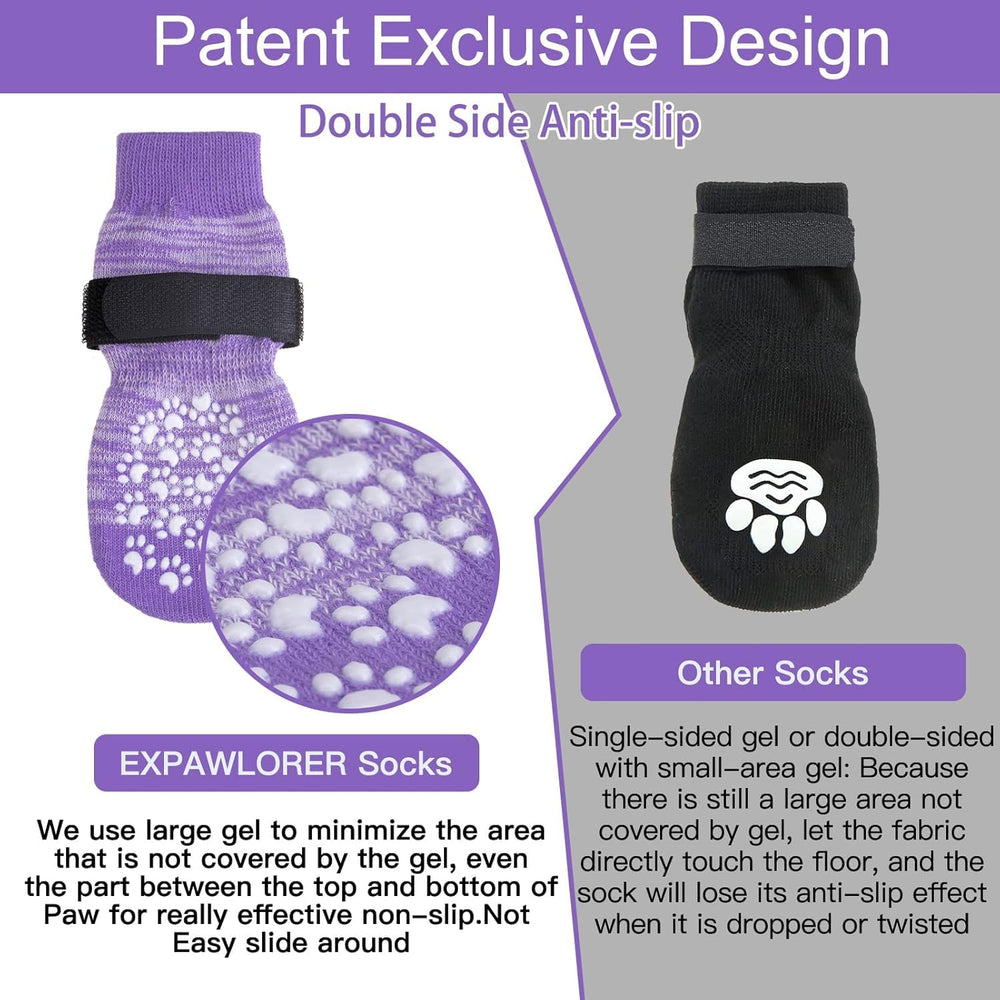 EXPAWLORER calcetines ajuste elastico doble, mejor fijación y prevención de deslizamiento.