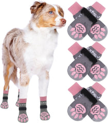 EXPAWLORER calcetines antideslizantes para perro, mejor estabilidad en suelos lisos.
