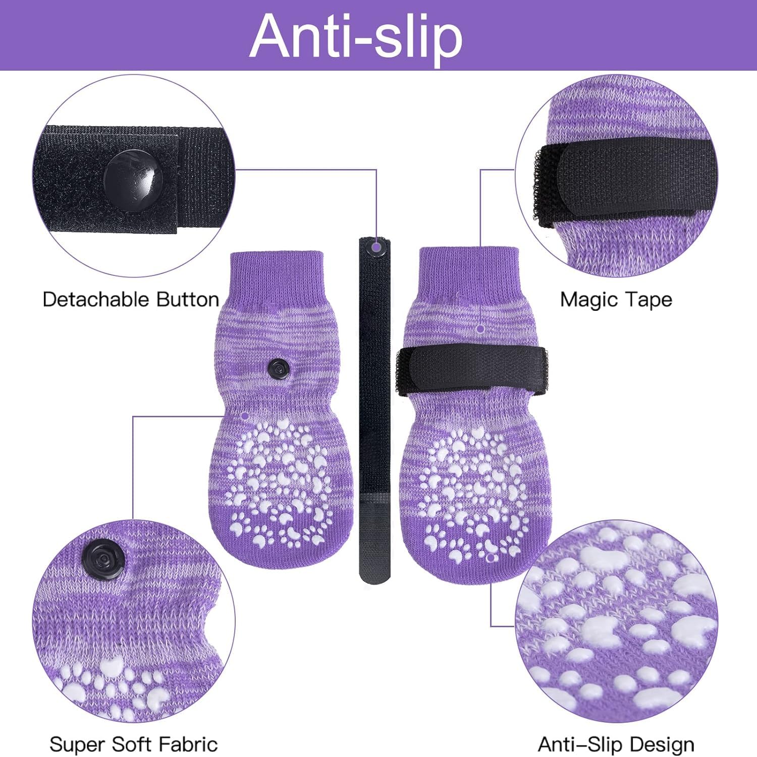 EXPAWLORER calcetines antideslizantes, piso liso, agarre estable para perros activos.