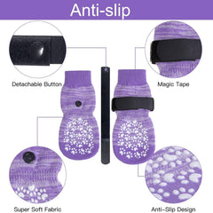 EXPAWLORER calcetines antideslizantes, piso liso, agarre estable para perros activos.