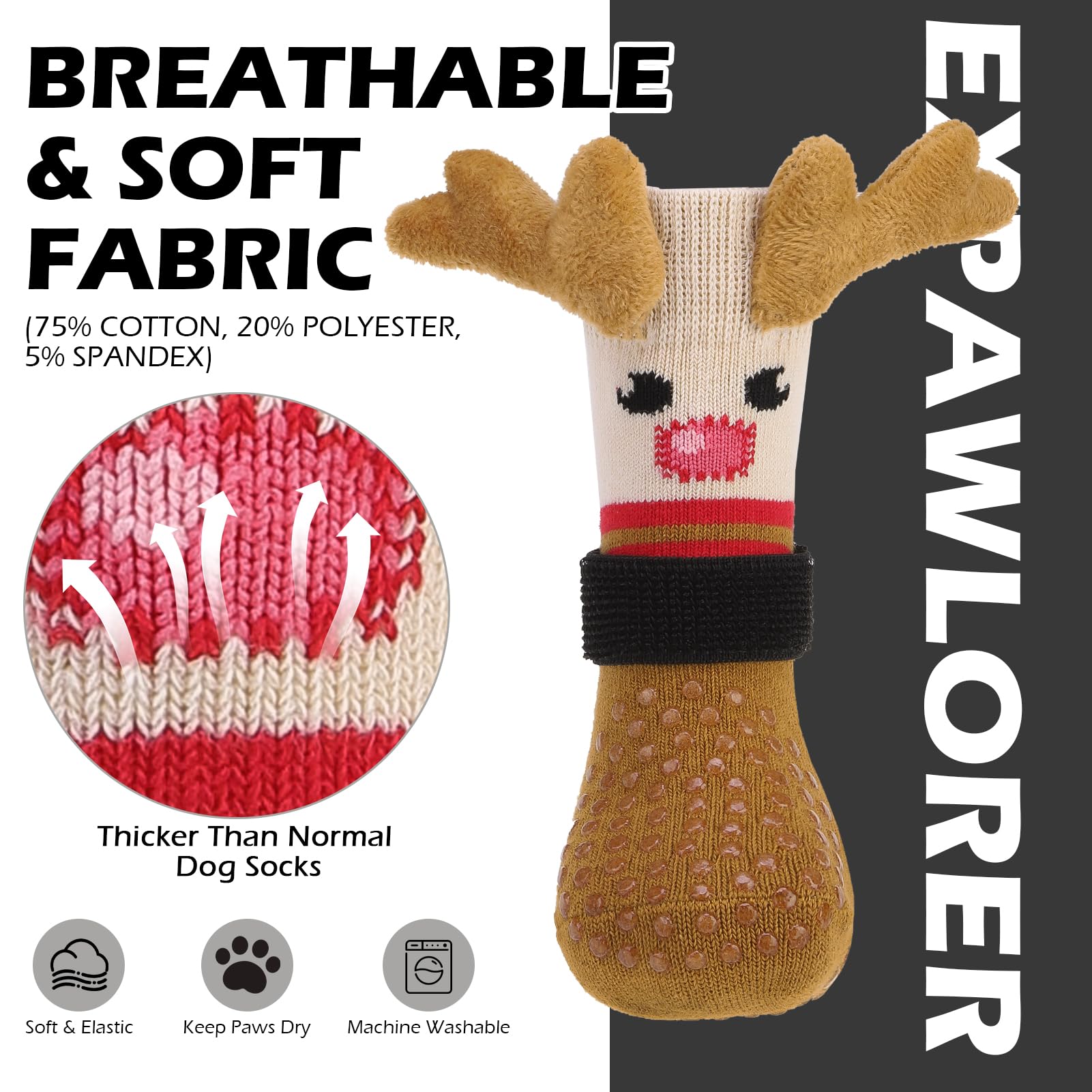 Diseño ciervo navideño EXPAWLORER para lucir único en fiestas