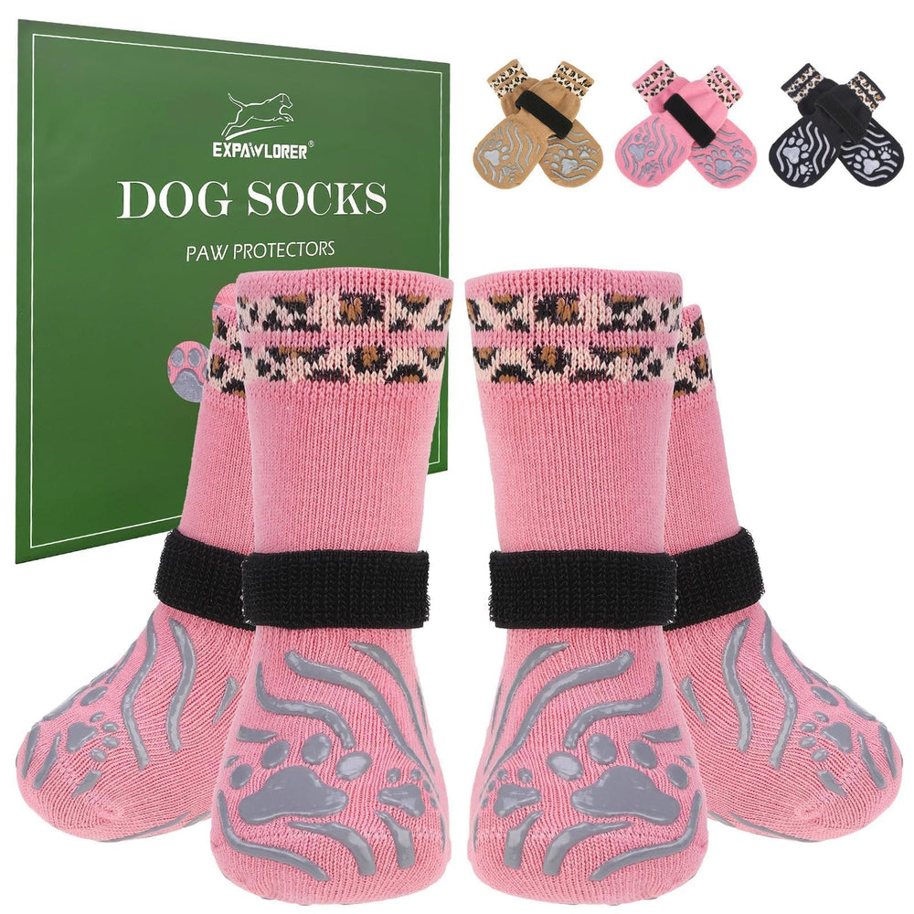 EXPAWLORER calcetines para perros, foco en invierno, protegen patas de la nieve.