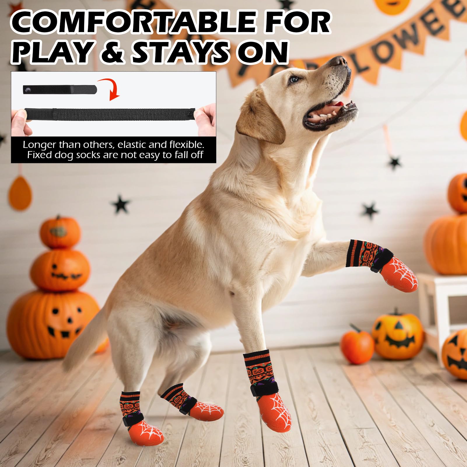 EXPAWLORER calcetines para perros tallas grandes y senior proporcionan estabilidad