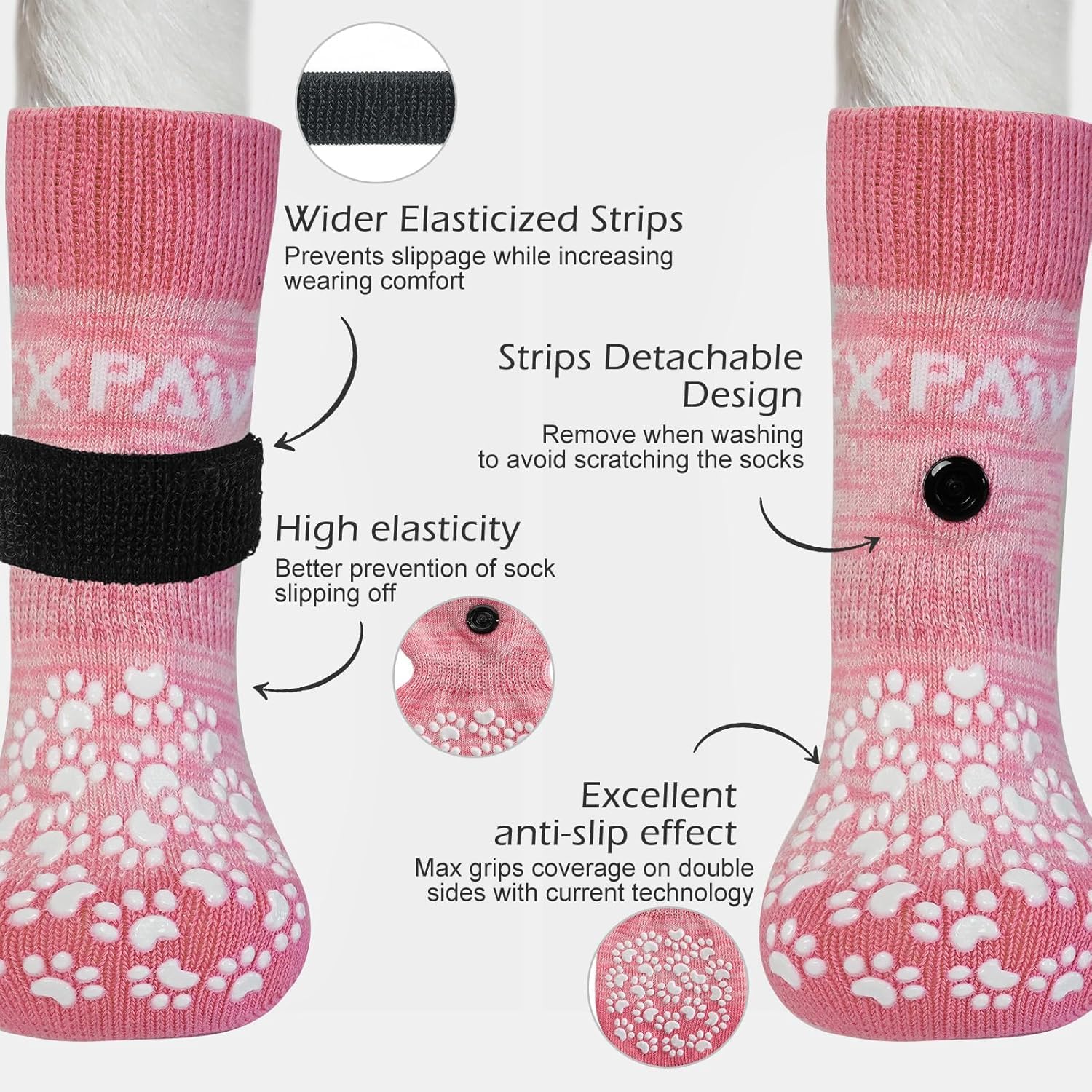 EXPAWLORER calcetines para perros con tracción en pisos lisos