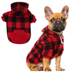 EXPAWLORER sudadera para perro a cuadros vista frontal, cálida y con estilo