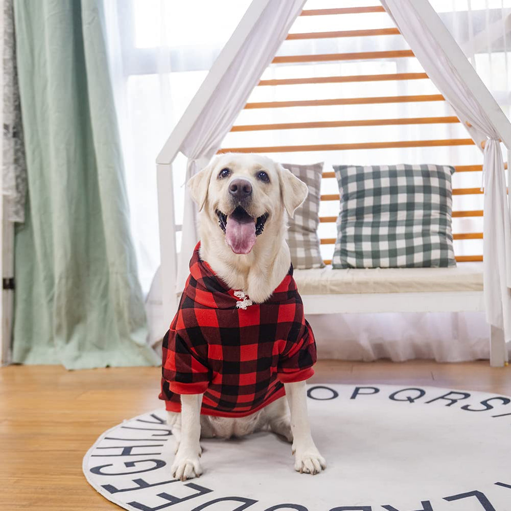 EXPAWLORER sudadera para perro a cuadros vista lateral, ajuste cómodo para paseos