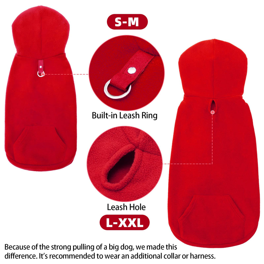 EXPAWLORER chaleco-perro forro polar suave rojo M para días fríos.