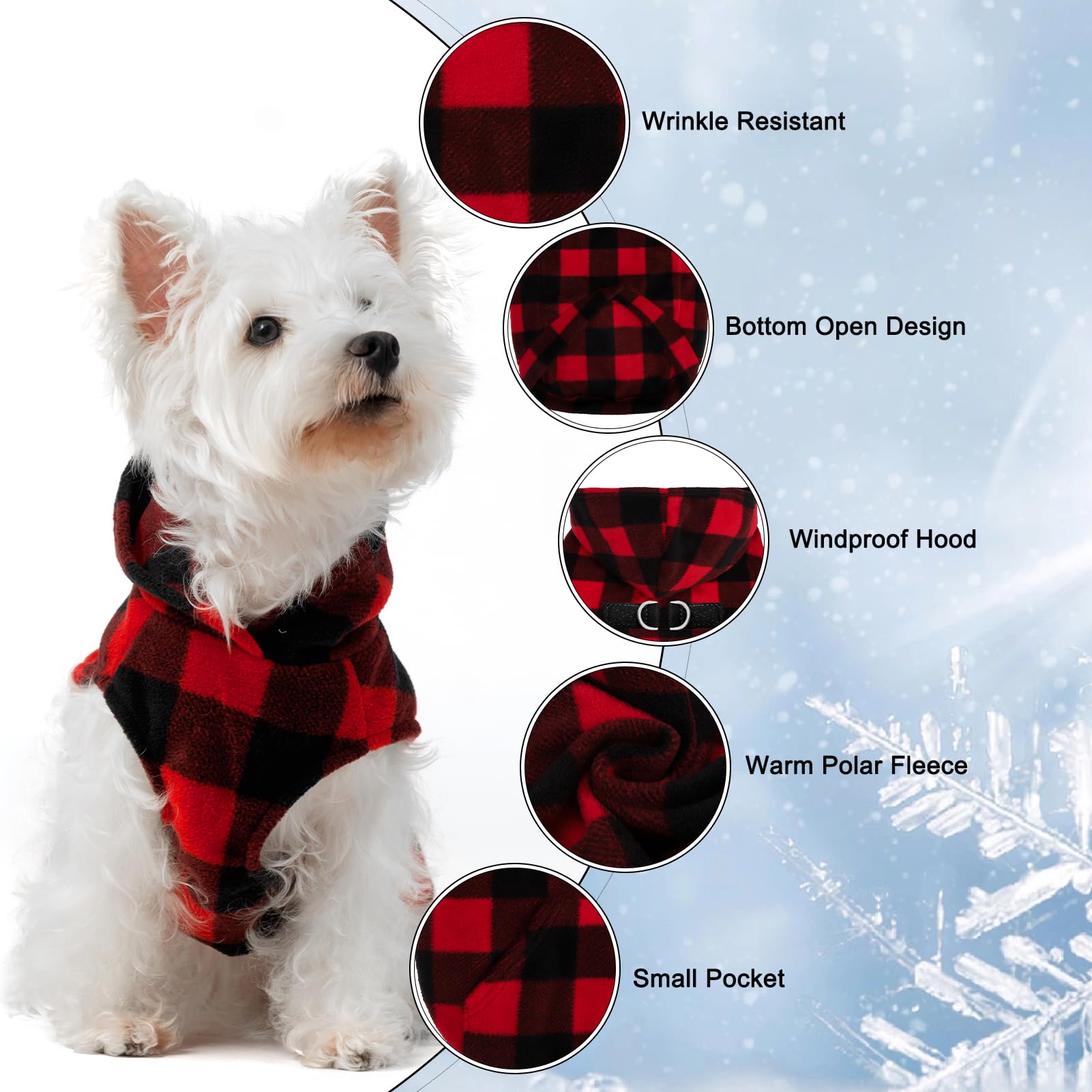 EXPAWLORER abrigo para perros a cuadros, vista trasera elegante