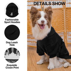 EXPAWLORER Prince Dog Hoodie con orificio para correa trasero para salir con seguridad.