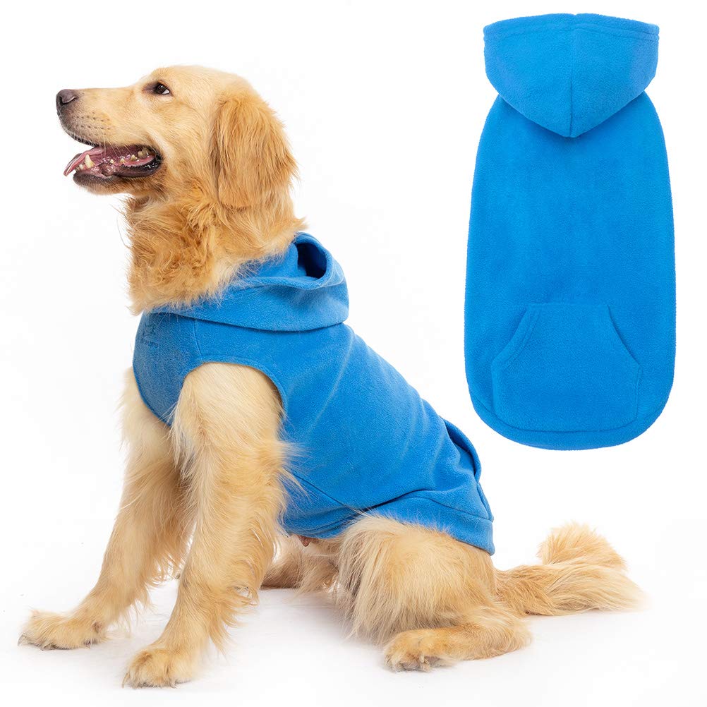 EXPAWLORER sudadera capucha azul para perro, ideal para paseos fríos