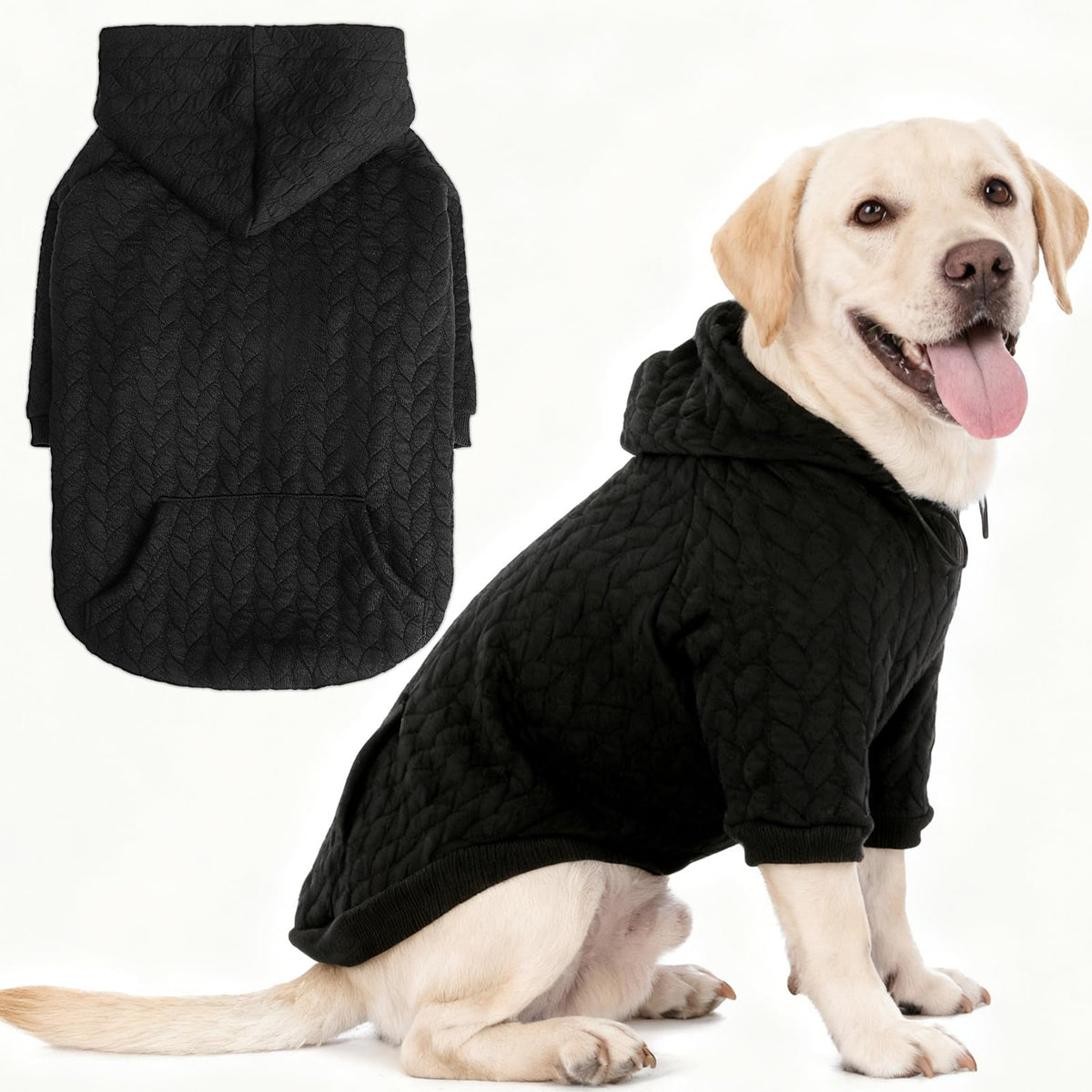EXPAWLORER sudadera para perro texturizada con cable en el frente, comodidad duradera para paseos diarios