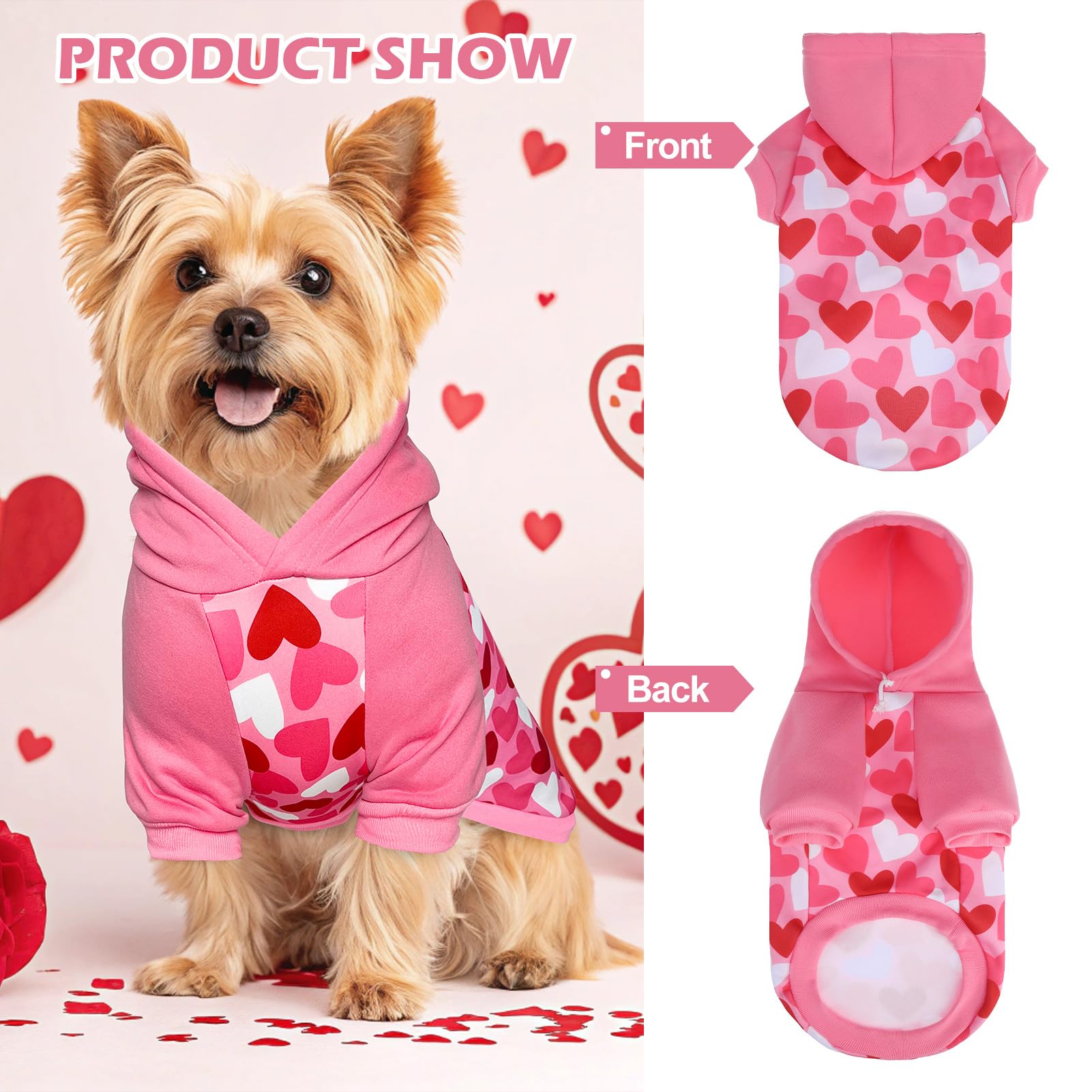 EXPAWLORER sudadera con orificios para correa, fácil de sujetar durante paseos.