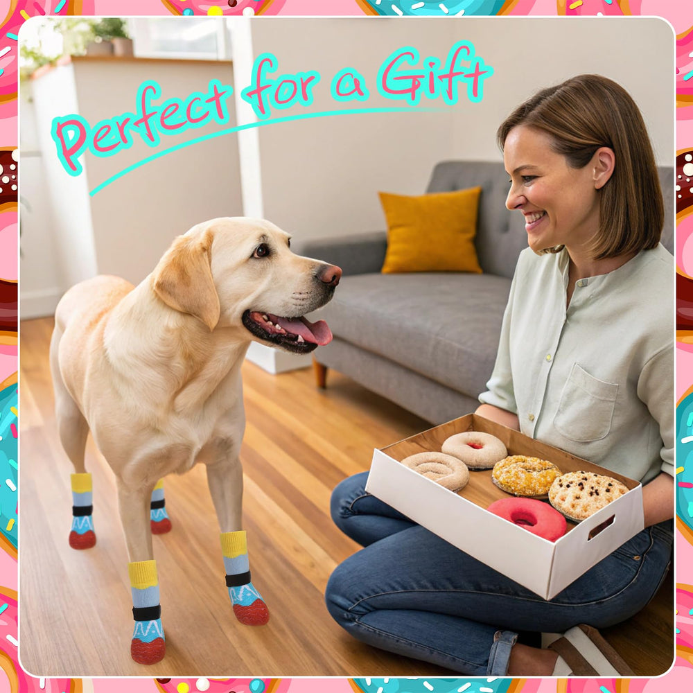 EXPAWLORER calcetines temáticos con dona, ideal como regalo para mascotas