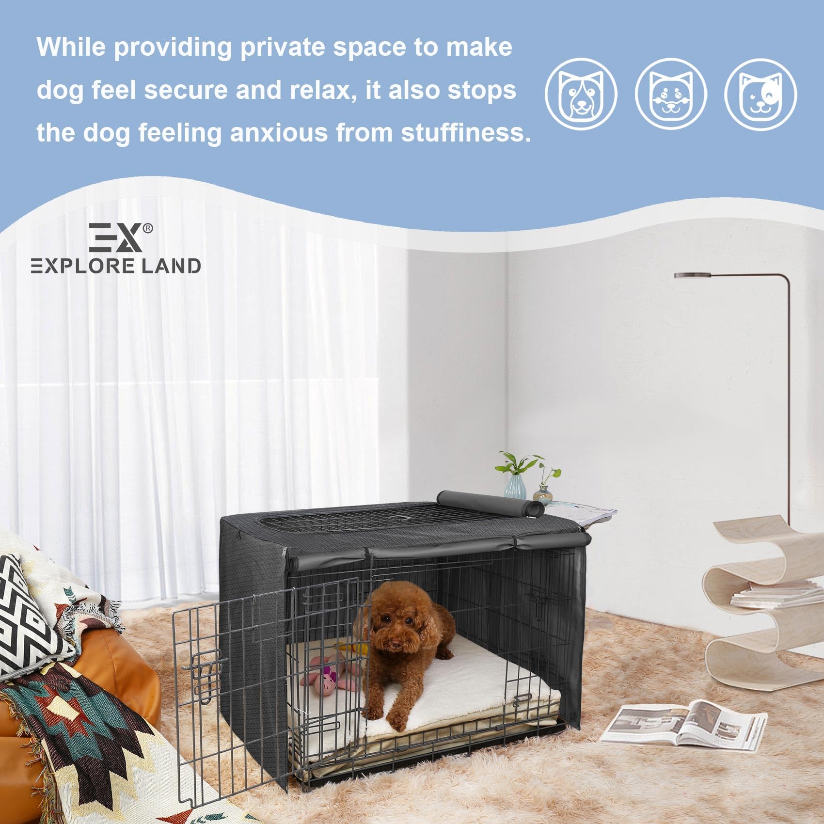 Explora Land uso interior o en viaje, cobertura estable para mascotas.